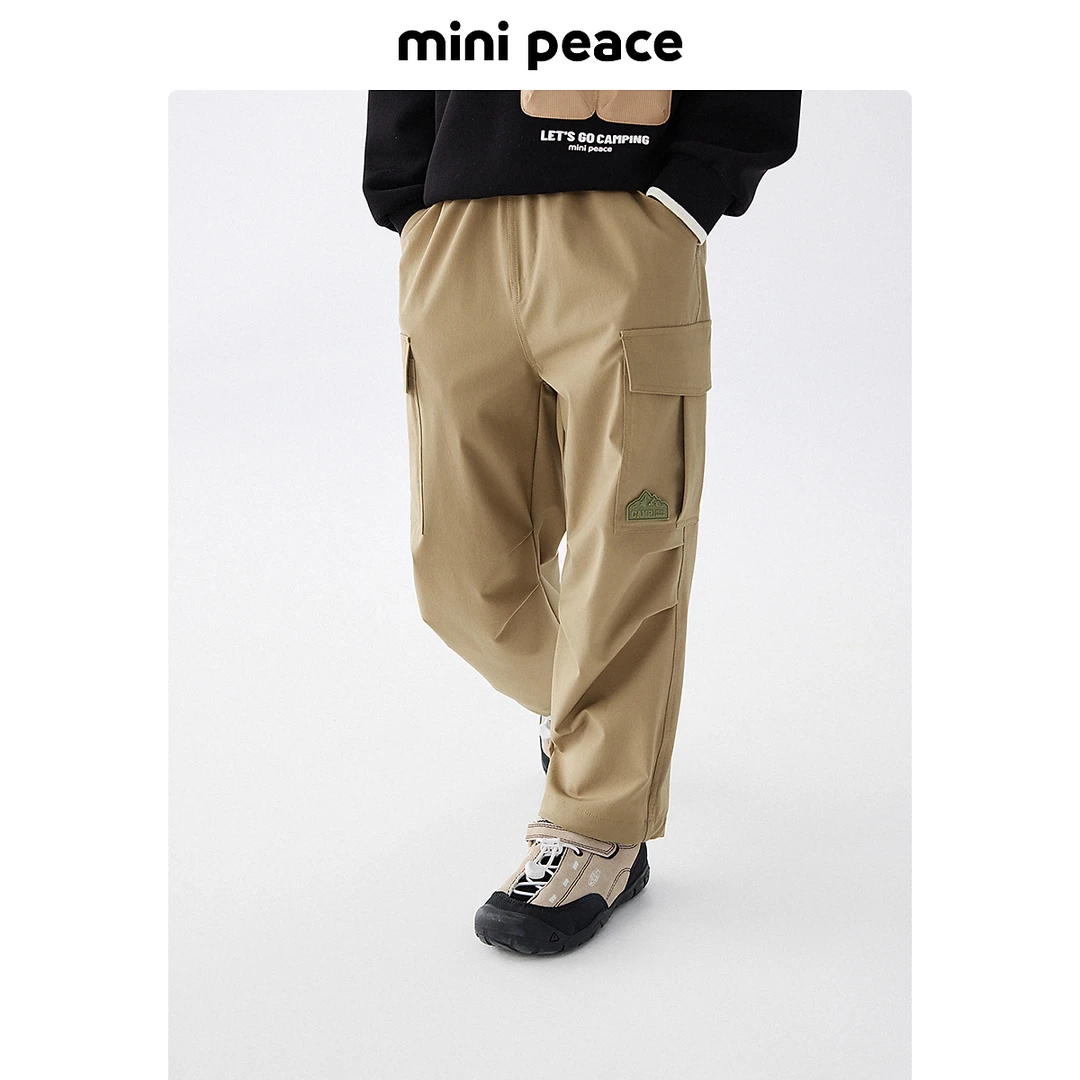 MiniPeace太平鸟童装男童裤子2024年春季新款户外儿童工装裤潮