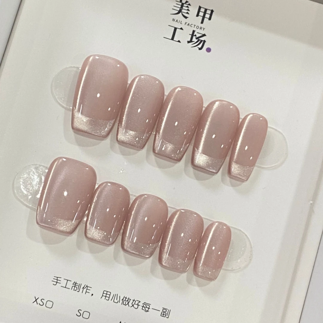 批发专属-【乌龙奶冻】纯手工穿戴甲（不含盒子不含果冻胶，裸甲）