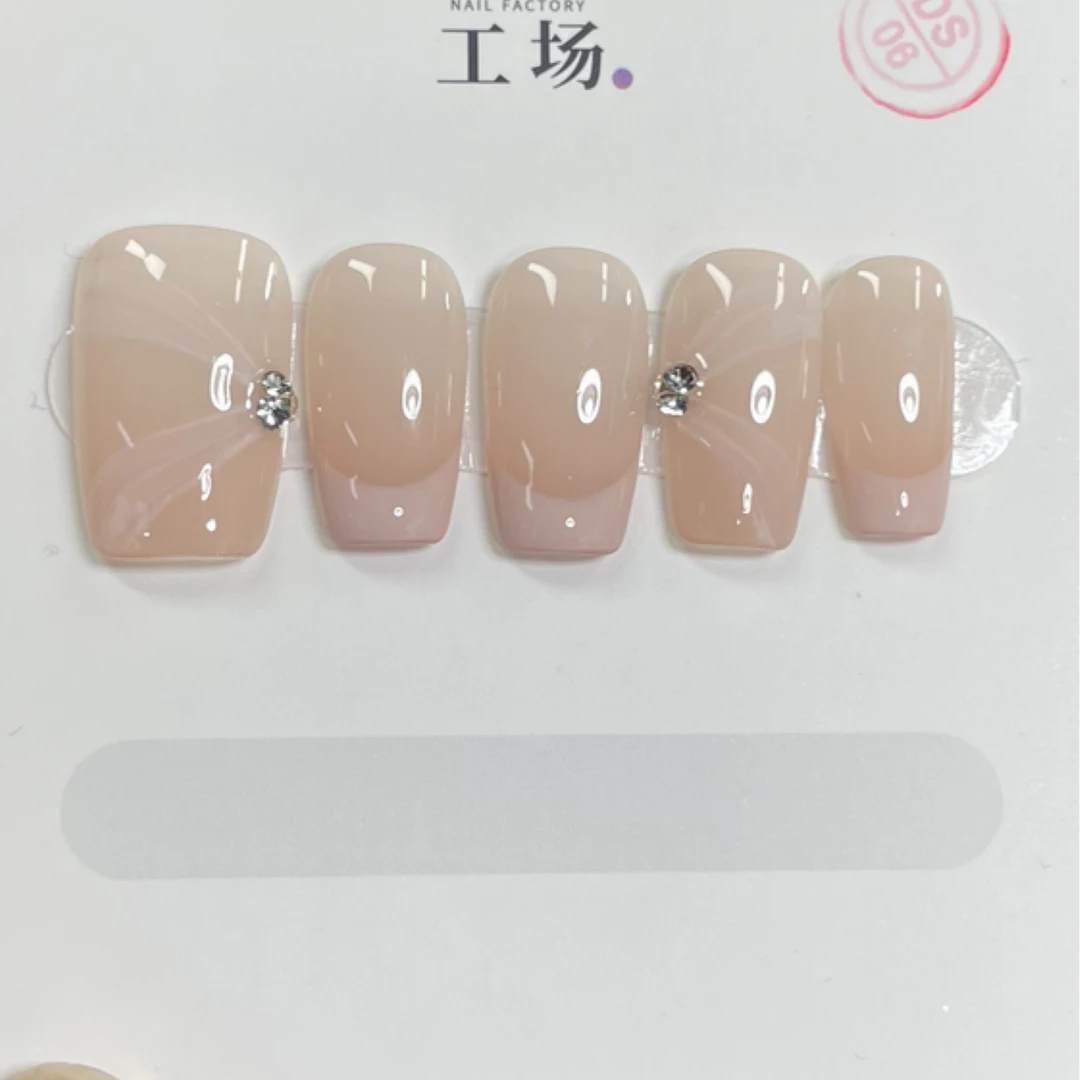 【法式飘带】-纯手工穿戴甲温柔高级显白纯欲简约风美甲贴可拆卸