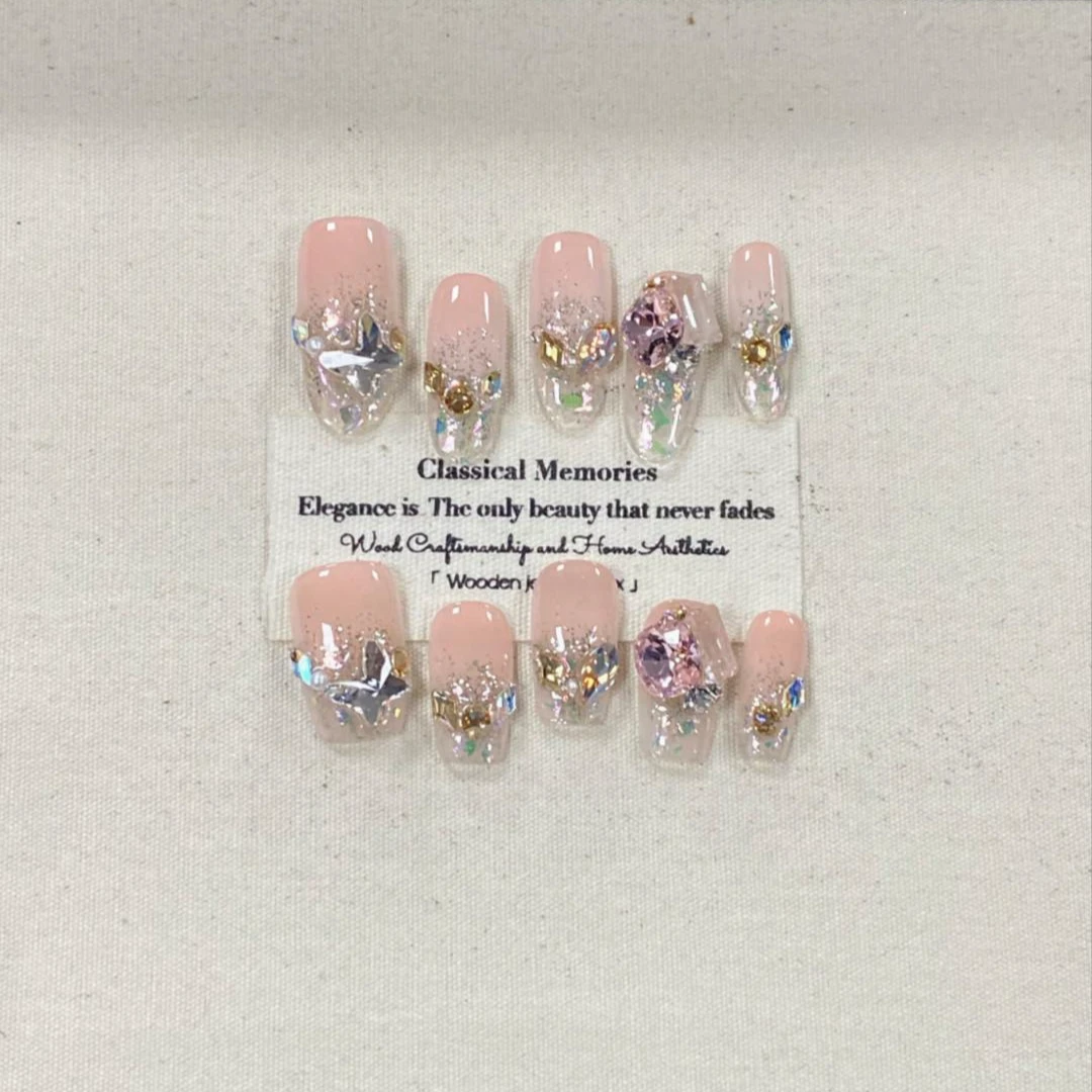 全华子 高奢 系列【指尖琉璃】纯手工轻奢手工穿戴甲（送高级工具包）