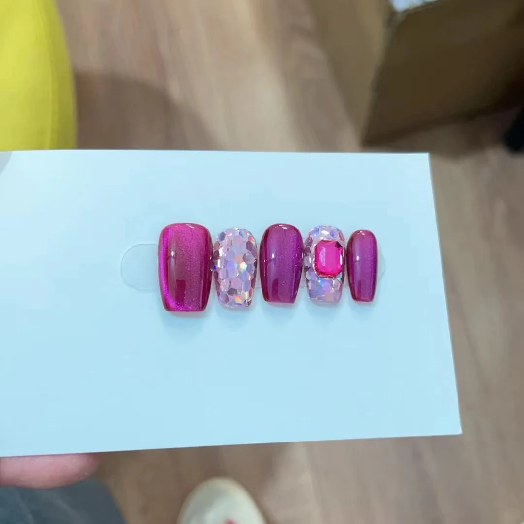 批发专属-火龙果纯手工穿戴甲（不含盒子不含果冻胶，裸甲）