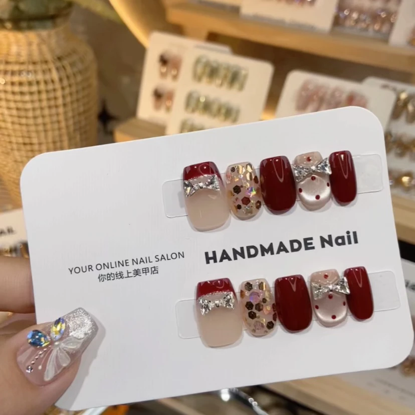 MH专款【蝴蝶钻法式】JD1292纯手工轻奢穿戴甲（送高级工具包）