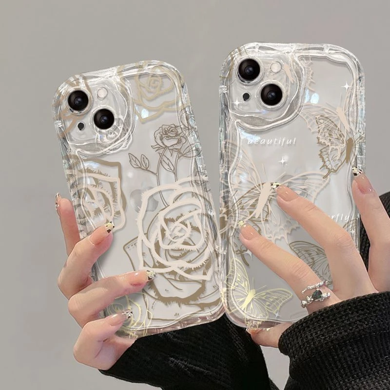 iPhone14promax适用于苹果13/12软壳冷淡风玫瑰创意气囊手机壳