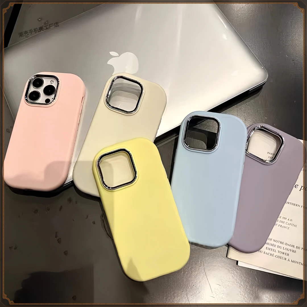 肤感马卡龙高级感适用苹果13手机壳iphone15/14promax简约12/11/x