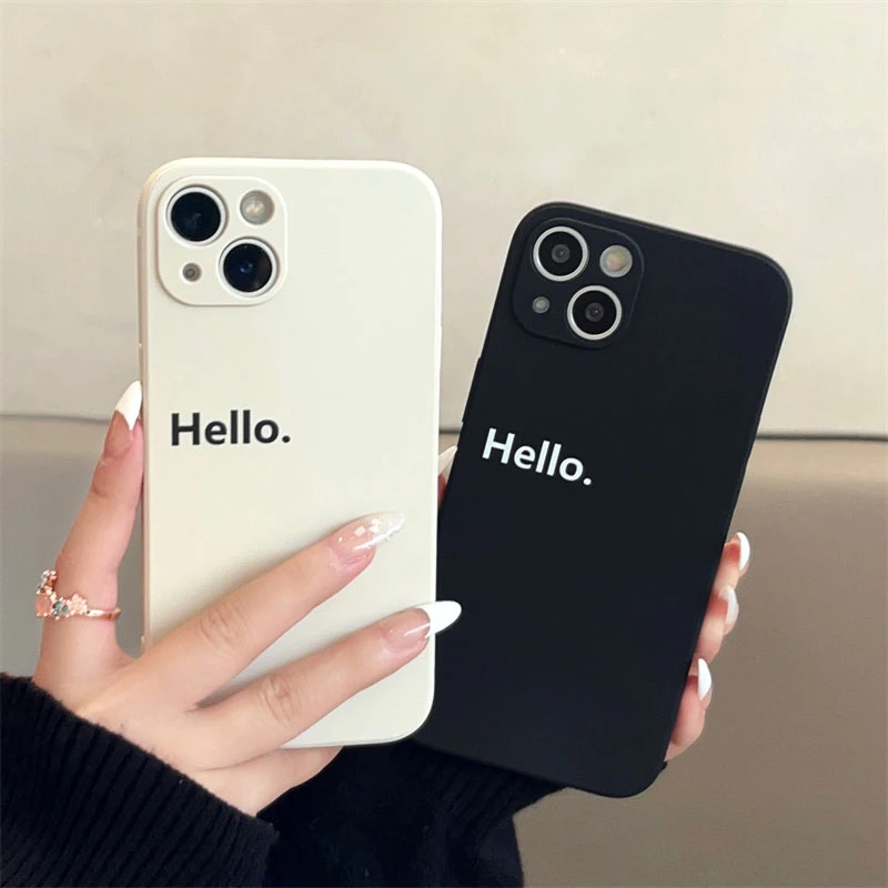 简约高级感苹果13手机壳iPhone11promax创意12硅胶14全包防摔套