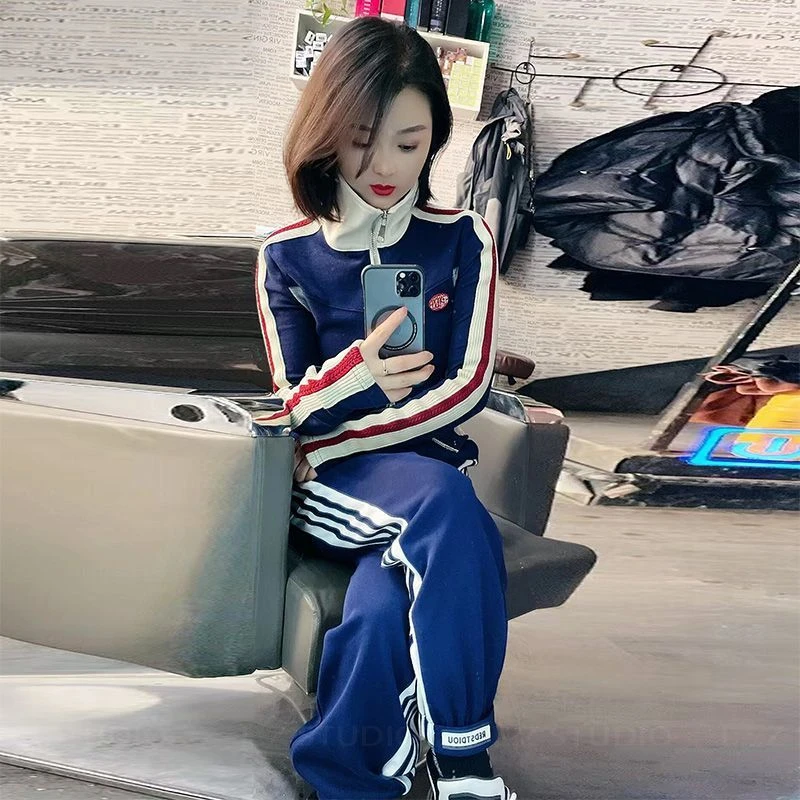 2023新款甜酷炸街气质名媛休闲套装女秋季运动长袖卫衣卫裤两件套