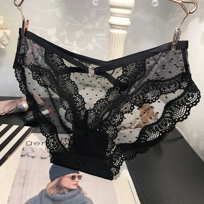 无痕蕾丝内裤女士性感风中低腰时尚镂空舒适三角裤纯色薄款优雅夏