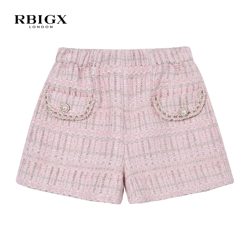 RBIGX瑞比克童装秋季新款小香风甜美儿童圆形袋盖小香风短裤