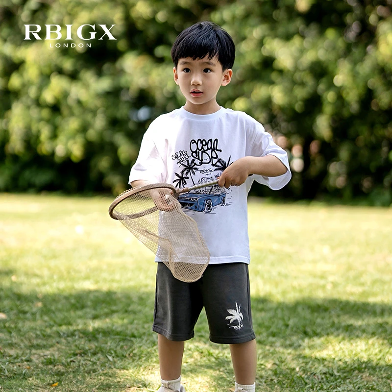 休闲RBIGX瑞比克童装夏季新款打底宽松儿童中裤百搭设计感亲子装