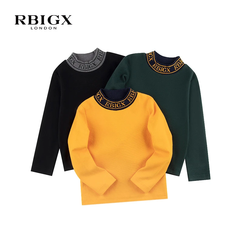 瑞比克/RBIGX童装儿童半高领打底衫男童女童秋冬内搭中领长袖T恤