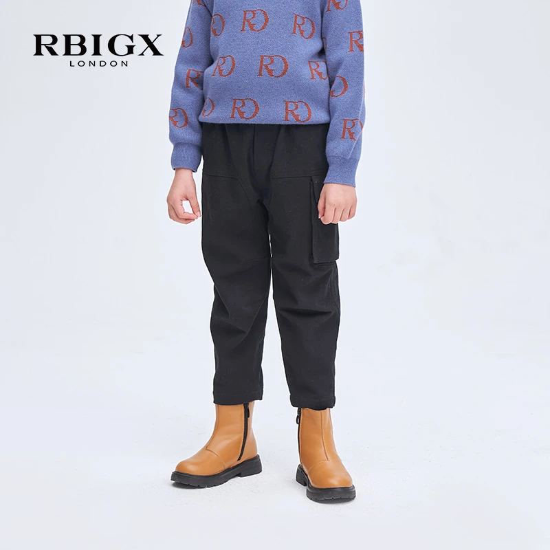 RBIGX瑞比克童装冬季百搭潮流男童休闲设计感帅气长裤