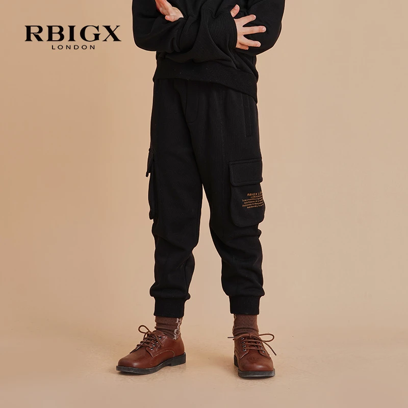 RBIGX瑞比克童装秋季百搭潮流设计感儿童百搭多袋工装运动裤