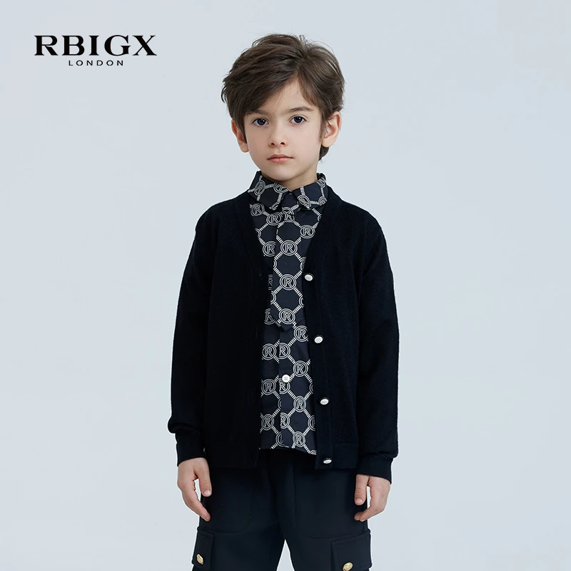 RBIGX瑞比克童装秋季新款百搭设计感上衣男童帅气长袖衬衫