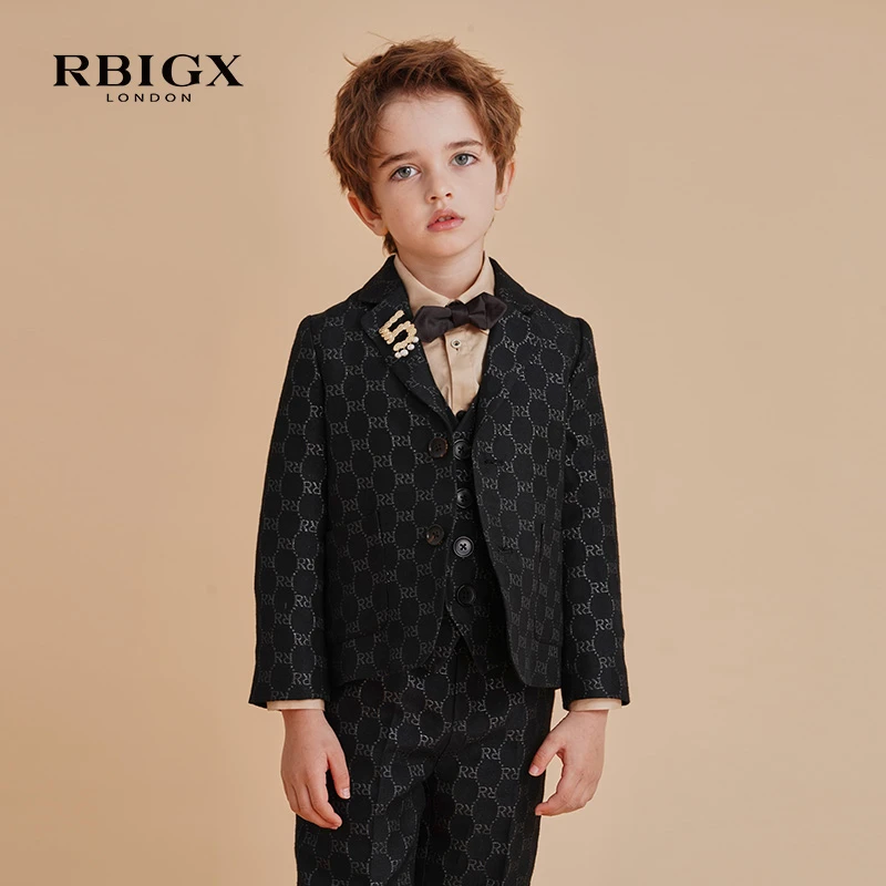 RBIGX/瑞比克童装秋季儿童英伦复古潮流设计感百搭男童西服外套