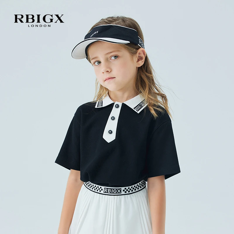 儿童 RBIGX瑞比克半袖夏季新款宽松潮流时尚帅气设计感T恤POLO衫