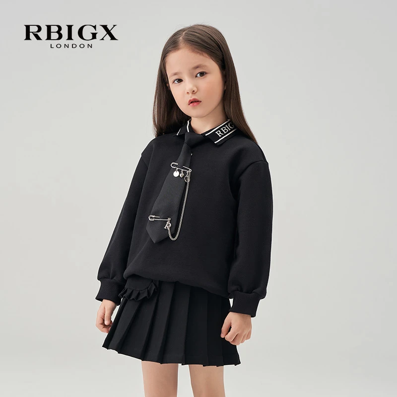 RBIGX瑞比克童装冬季新款百搭设计感帅气卫衣上衣