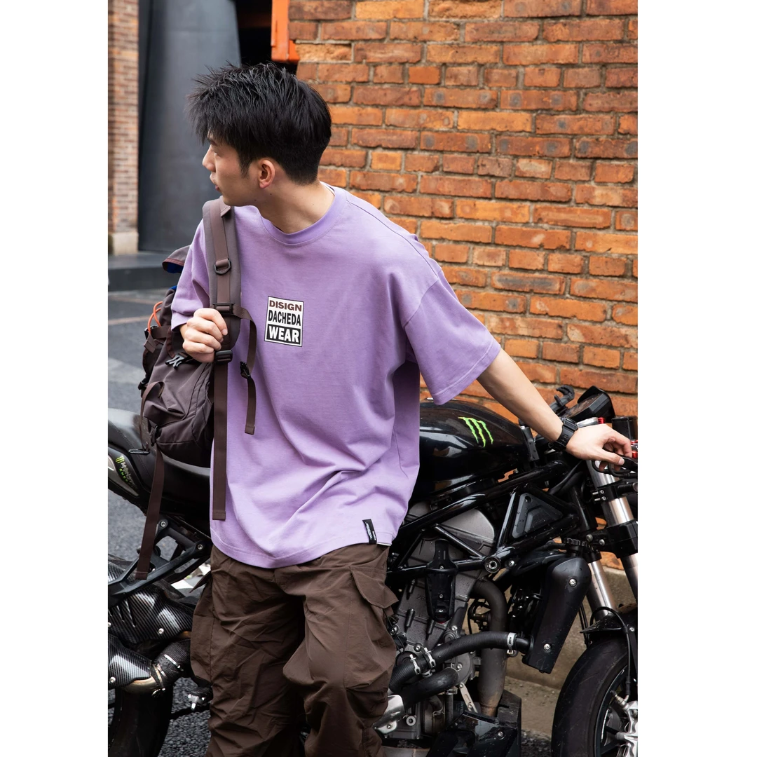 Dache大成23夏季290g短袖纯棉出游情侣美式休闲宽松潮流印花DC038