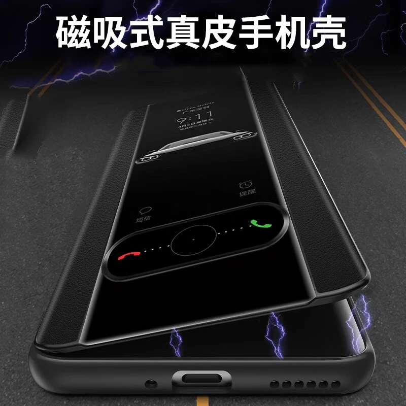 荣耀100手机壳真皮磁吸免翻盖接听皮套限量版荣耀100pro全包防摔