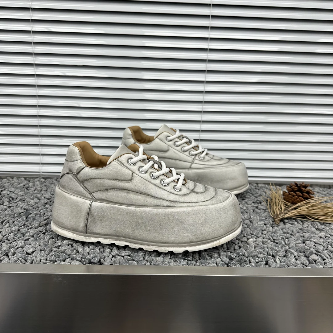 男士厚底增高面包鞋秋季新款做旧潮流休闲男鞋男款时尚百搭潮鞋男