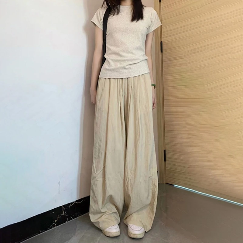 【现货】8100灰色正肩短袖圆领T恤上衣女百搭显瘦修身款辣妹打底