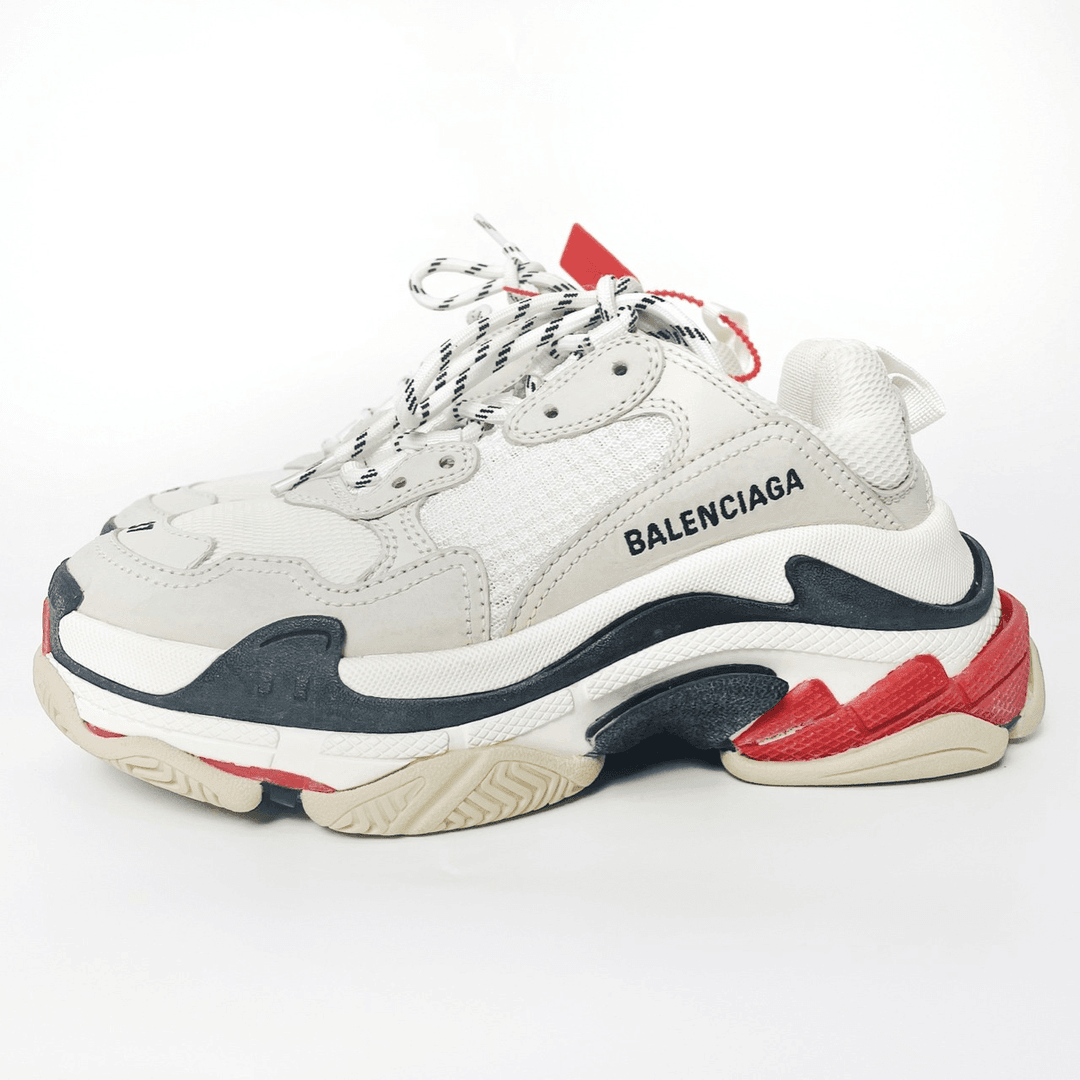 37码 Balenciaga巴黎世家 triples白红老爹鞋 95新 U0015时尚女款