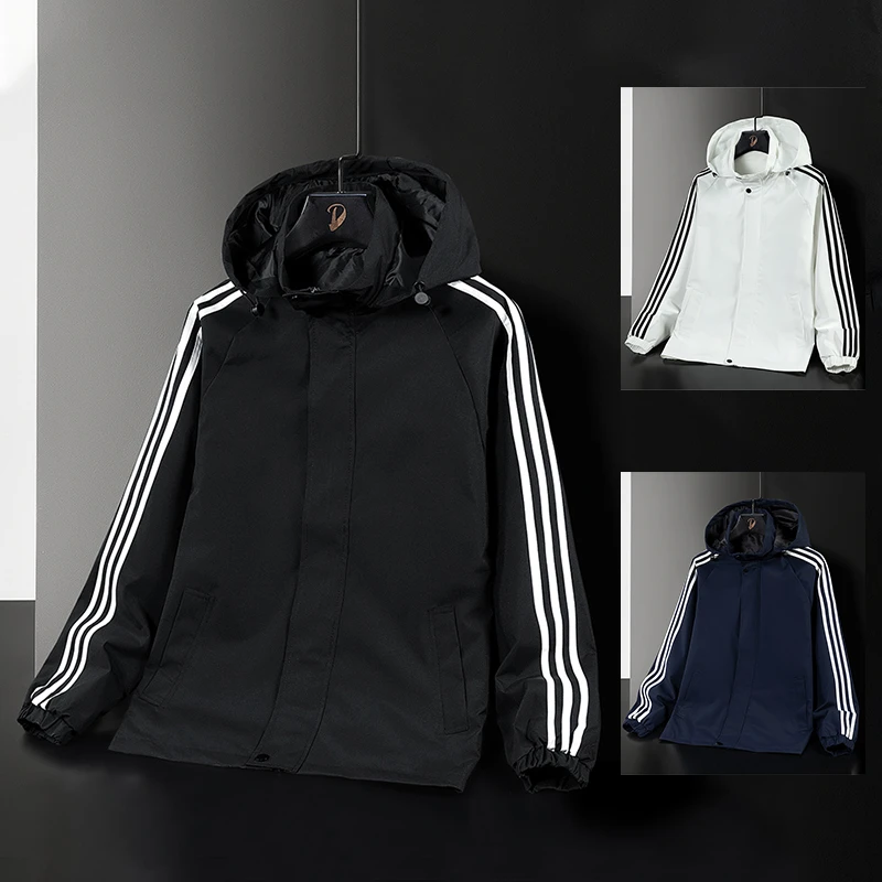 嘉老板专属春秋运动外套男可脱卸防风防水冲锋衣夹克风衣情侣带帽