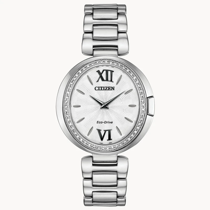 Citizen/西铁城光动能女士真钻优雅气质钢带腕表  直径34mm 13886
