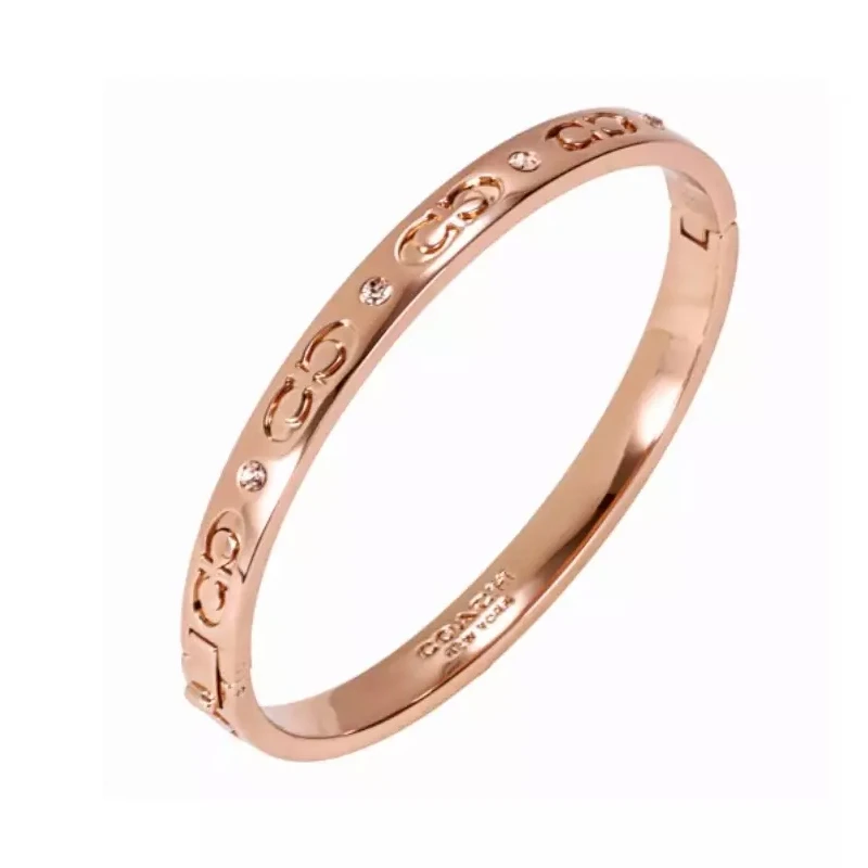 COACH/蔻驰字样 玫瑰金色女士手镯 CX686