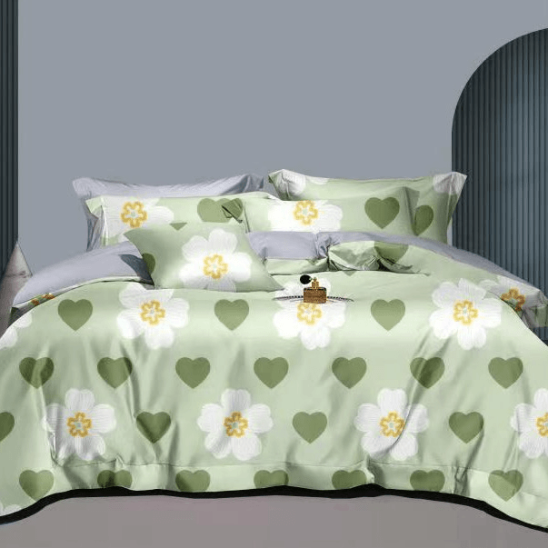 【三件套】欣欣向荣-绿 棉斜纹加厚 枕套一对48*74  床单235*240