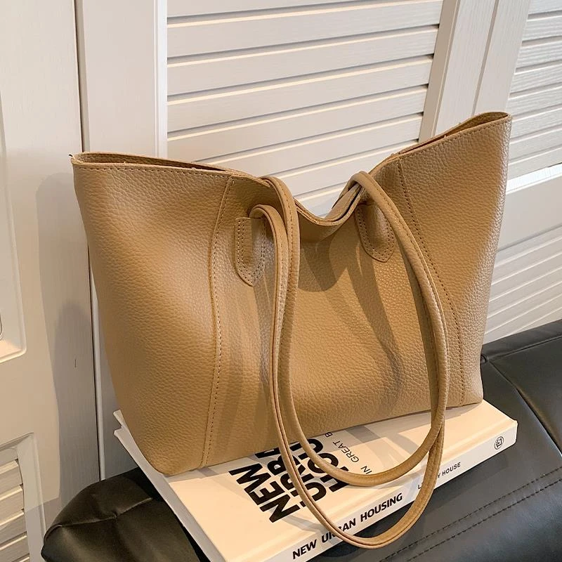 高级感大包包女士2023新款时尚复古单肩包大容量上课通勤包托特包