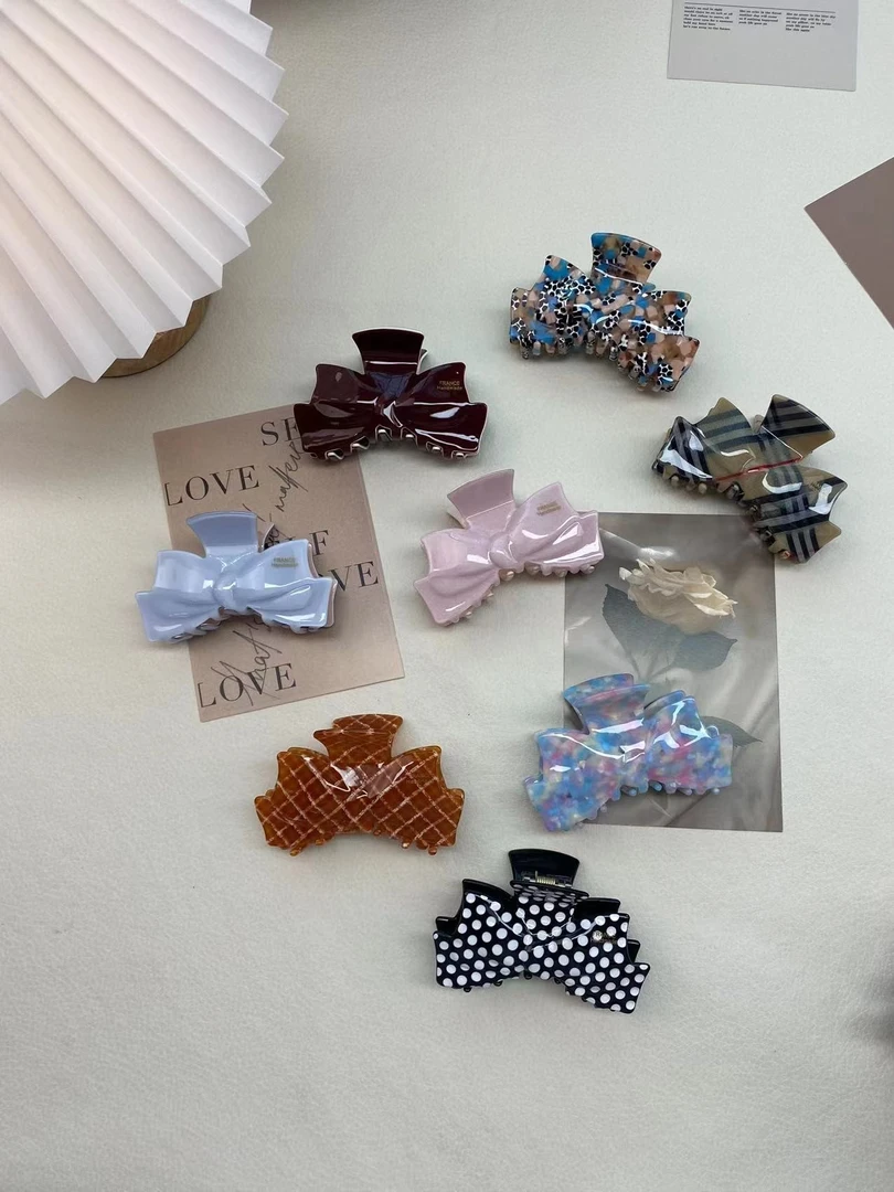 {补cha专用}自由连麦非金属发饰醋酸网红抓夹ins