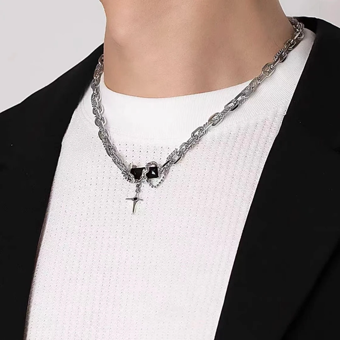 钛钢项链 潮男小众高级感项链男士ins嘻哈痞帅饰品时尚潮品锁骨链