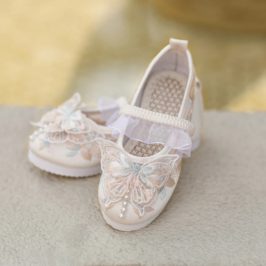 旗铂-儿童国风民族汉服女童单鞋绣花鞋汉服鞋中国风复古古装鞋软