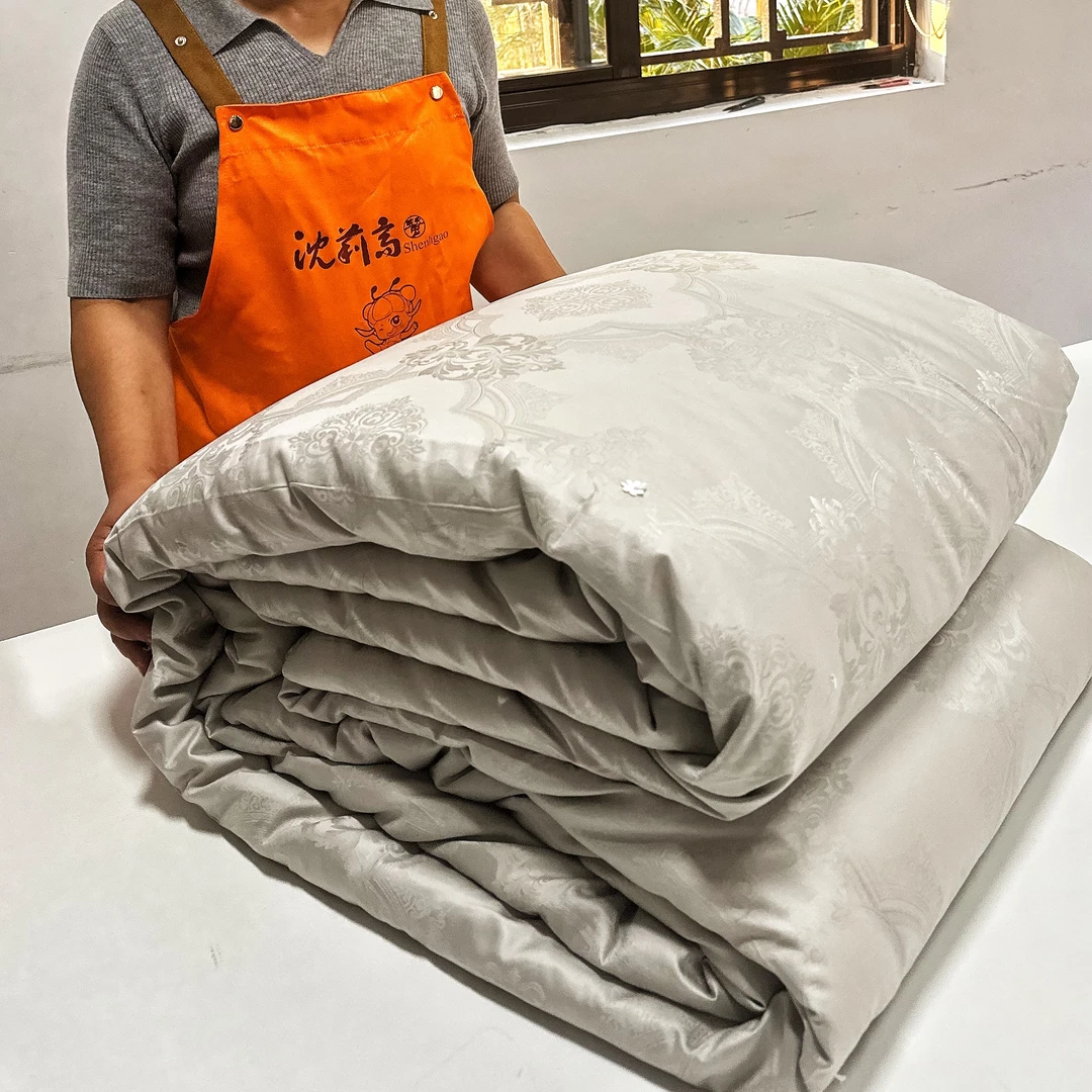 沈莉高沈莉高创新纯手工平面茧桑蚕丝被春秋冬四季子母被芯双面
