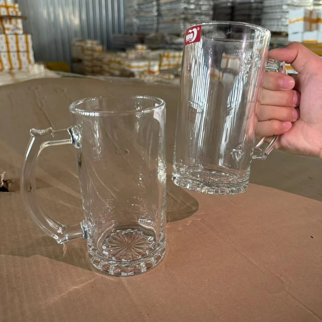 【2只装】杯子玻璃把手家用玻璃杯水杯啤酒杯扎啤大容量加厚喝水杯