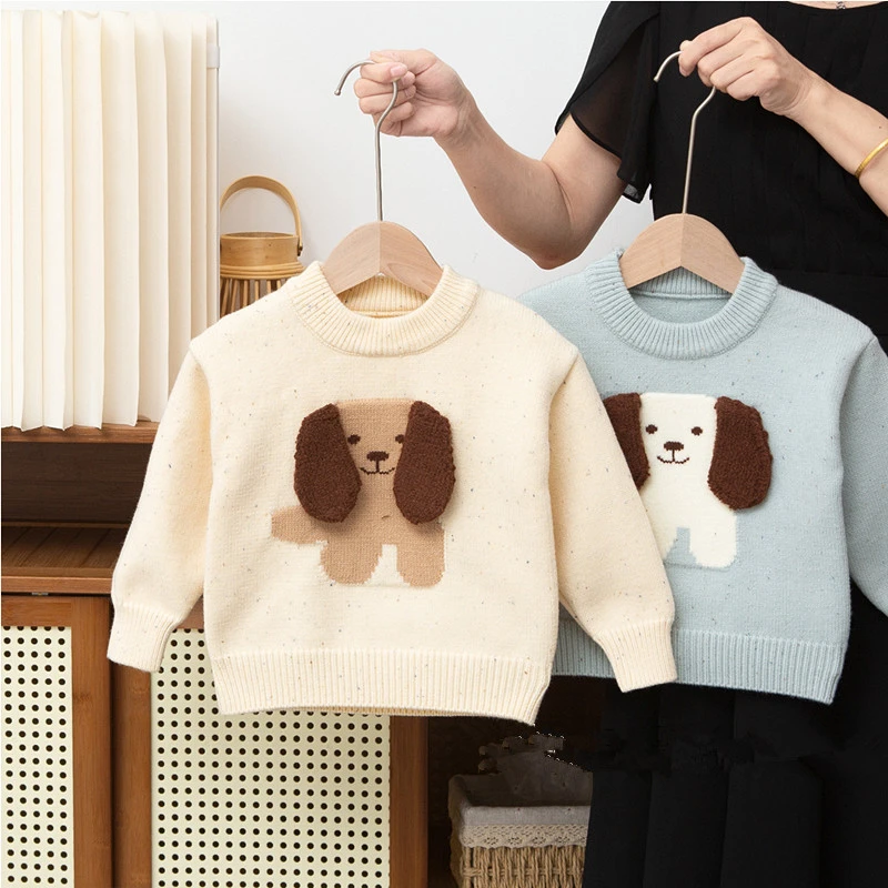 （身高加10去拍）HMC2487小狗耳朵套头毛衣