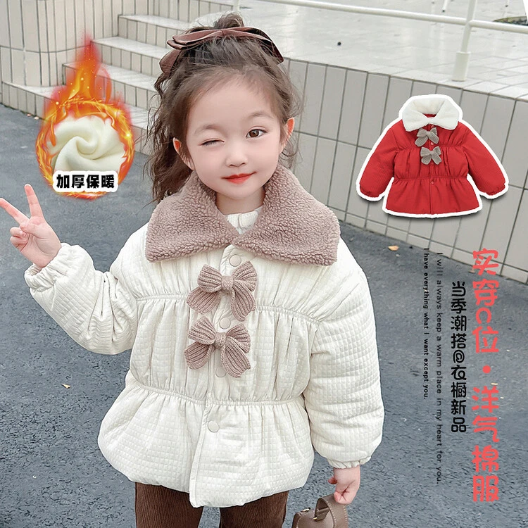 保暖童装女童棉袄棉服冬装冬季岁中小童岁岁甜美风女宝服装时髦潮