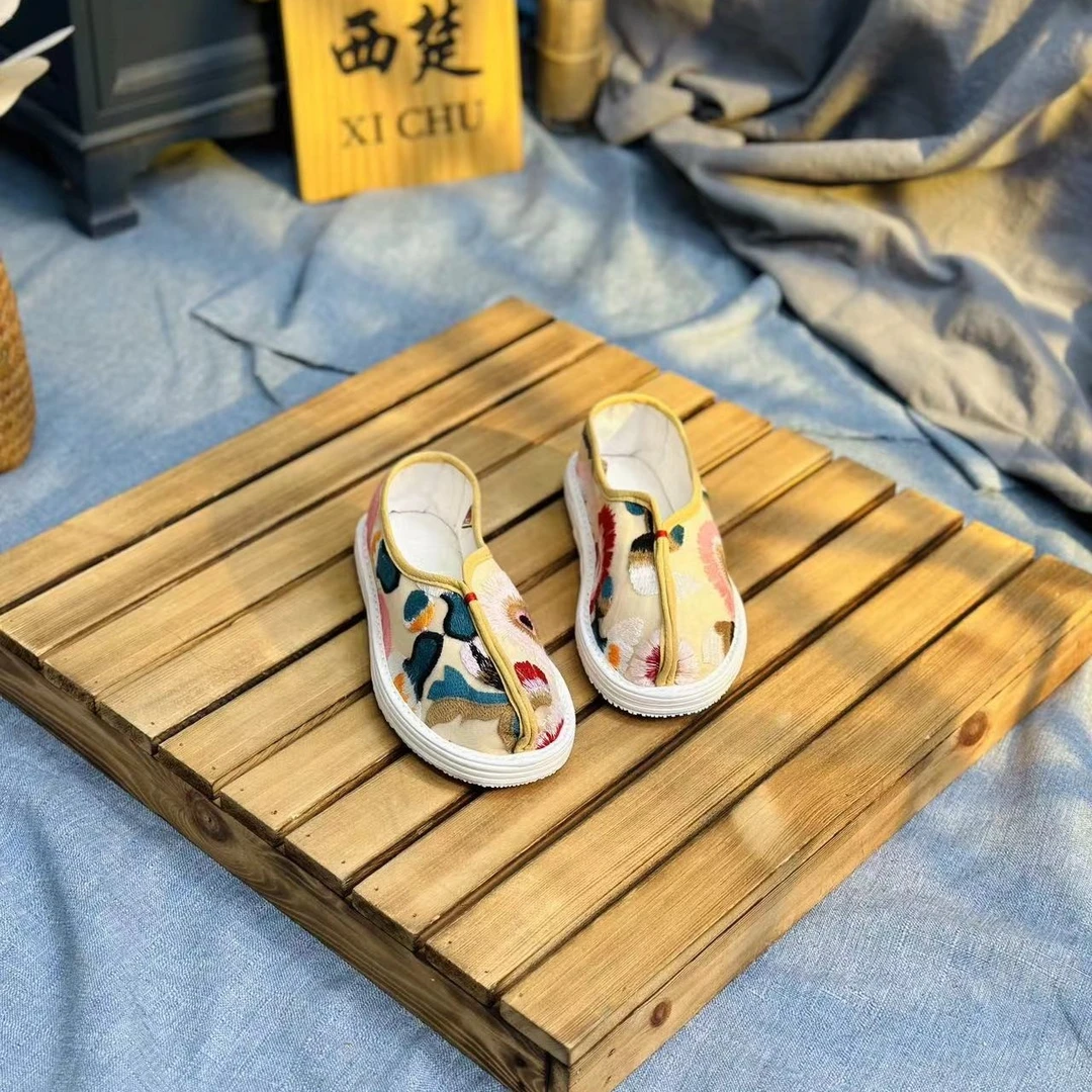 西楚西楚【花田】中国风透气养脚刺绣纯手工千层底布鞋民族风女鞋