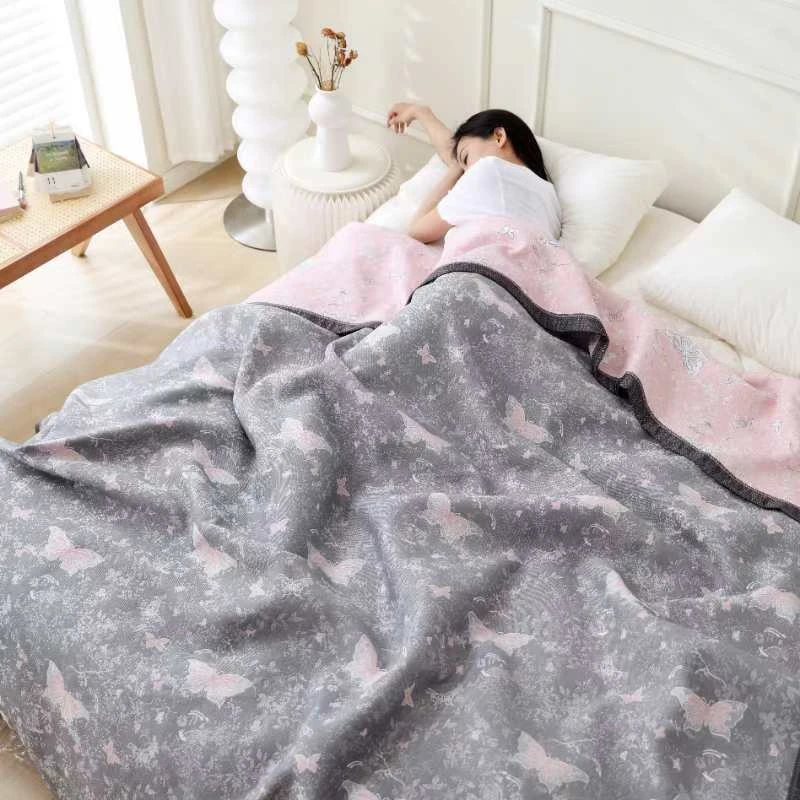 【蝶舞】2.0*2.3M高端A类柔软亲肤舒适透气加厚可机洗四季可用床盖。