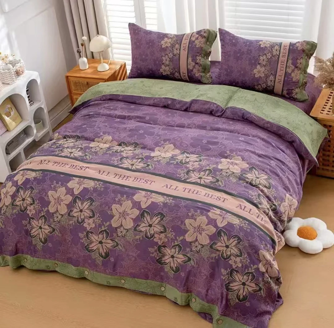 【满庭芳盖被】2.0*2.3M高端纯棉双层纱舒适柔软亲肤保暖可机洗盖被