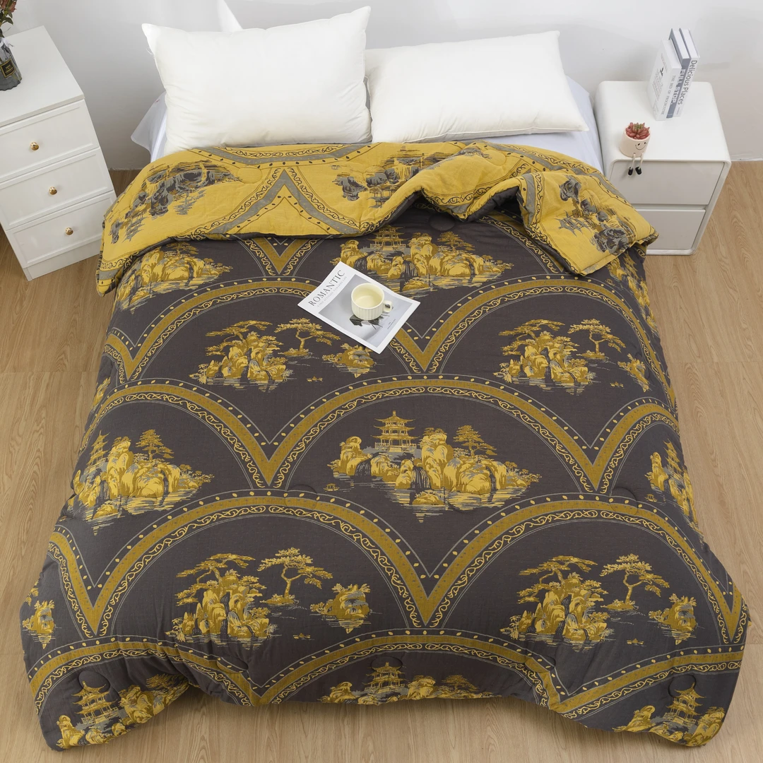 【玉树盖被】2.0*2.3M高端A类亲肤柔软透气纯棉机洗加厚保暖被子。