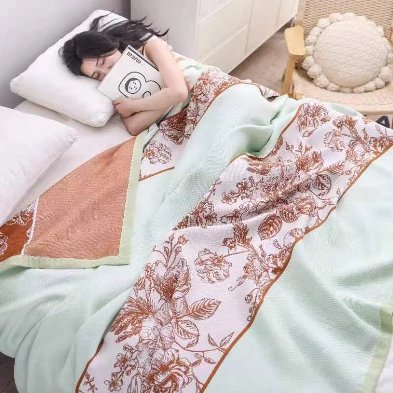 【轻颜 绿】2.4*2.5M高端A类丝滑柔软亲肤透气可机洗可盖四季用床盖