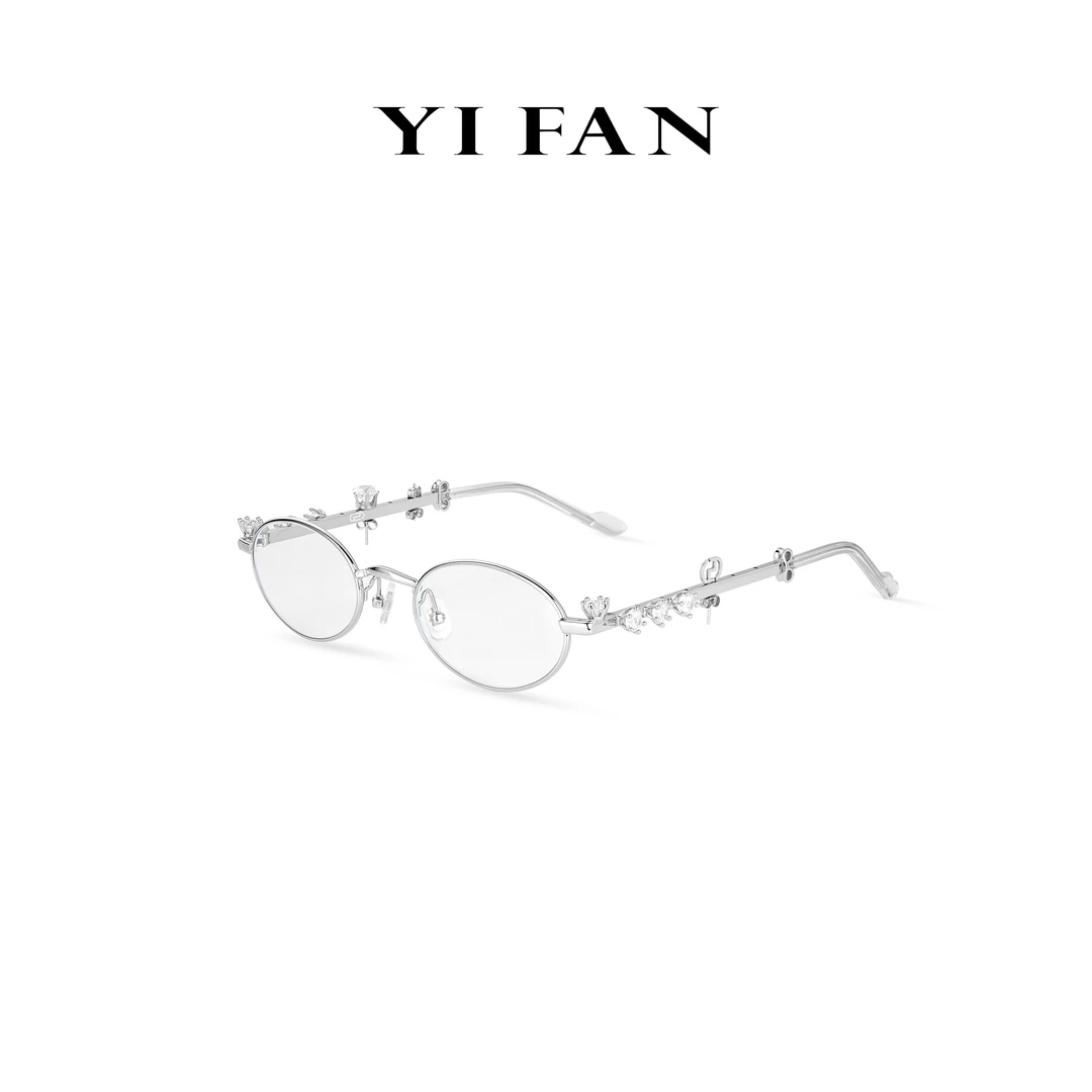 一梵6008-时尚气质百搭女款网红女士小众欧美白色眼镜豪镶眼镜框
