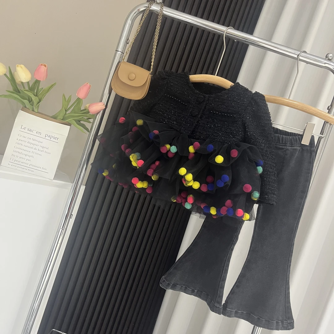 【3】萌娃穿搭小众设计小彩球款小香风外套