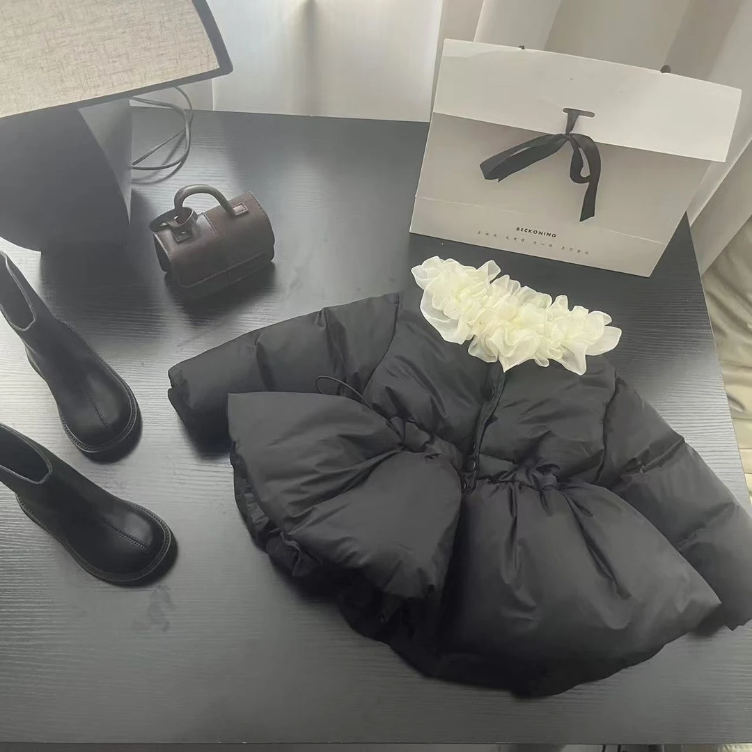 【3】2024秋冬新款云朵花边加厚棉服外套