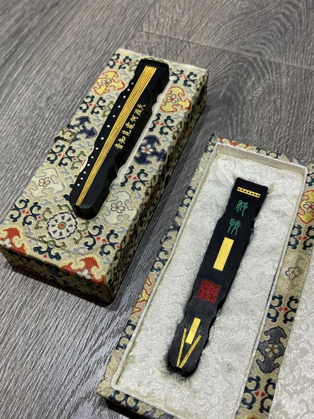琴墨 传统古法五草油烟作品墨块 书法作品墨锭