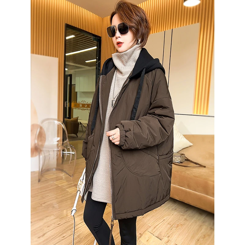 轻薄夹棉外套女秋冬新款棉服时尚休闲宽松大码棉衣棉袄23102102