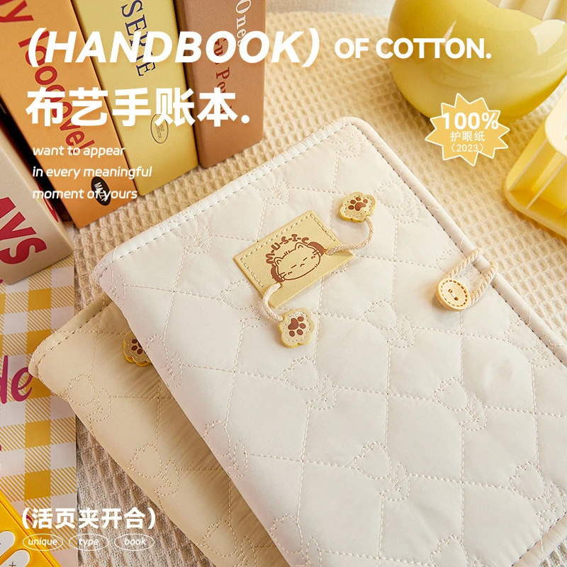 音乐猫绗棉手账本高颜值新款可爱记事本少女笔记本可拆卸日记本子