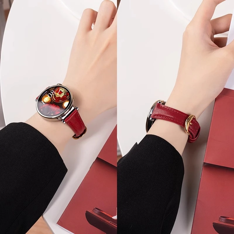 适用华为gt5表带watch4新款gt6秋冬真皮女款3透气华为gt4手表时尚