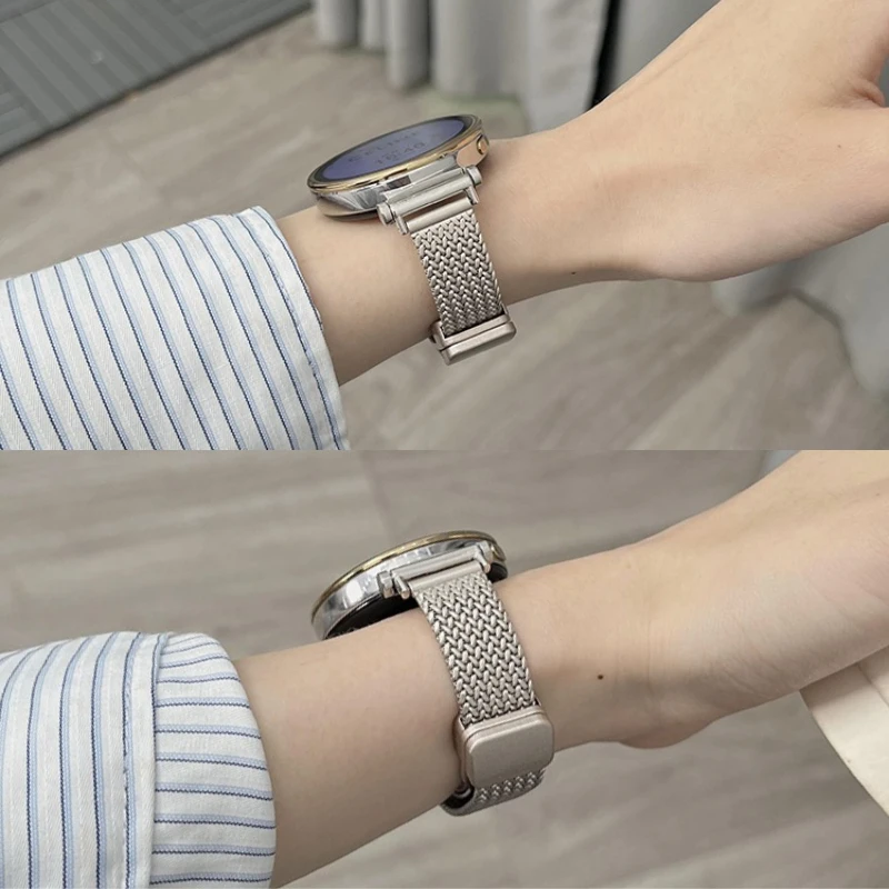 适用华为gt4表带watch3手表gt3女款gt5智能女士新款钢带金属高级